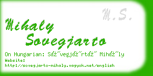 mihaly sovegjarto business card